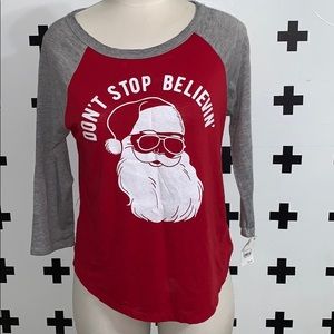 Christmas Santa face baseball style shirt